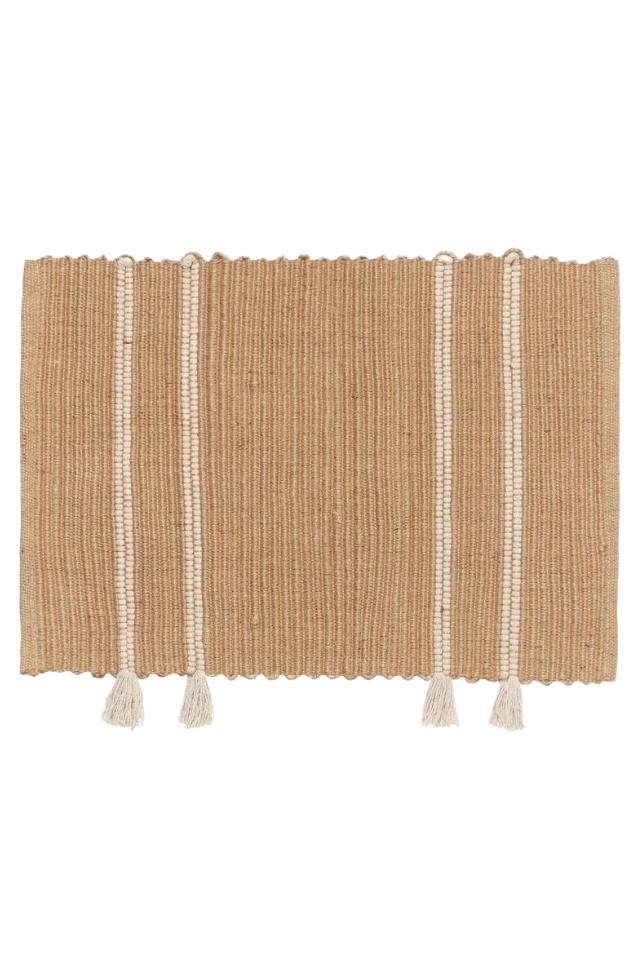 Ezra Door Matt - Natural, Off White
