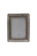 FF0025 French Country Fanned Rectangle Frame Pewter Finish 5x7