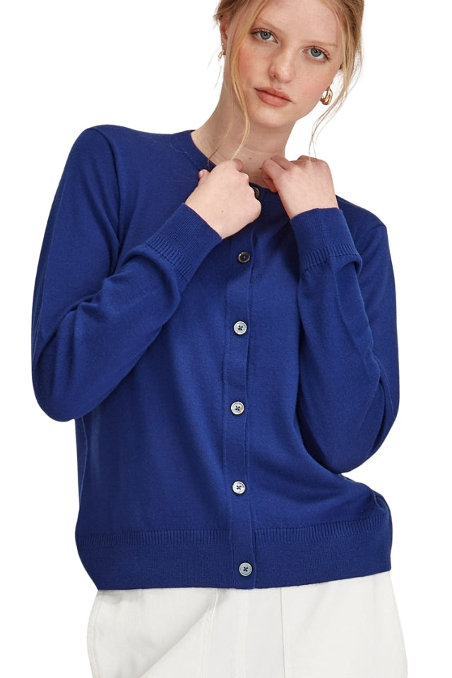Felicity Merino Cardigan - Cobalt