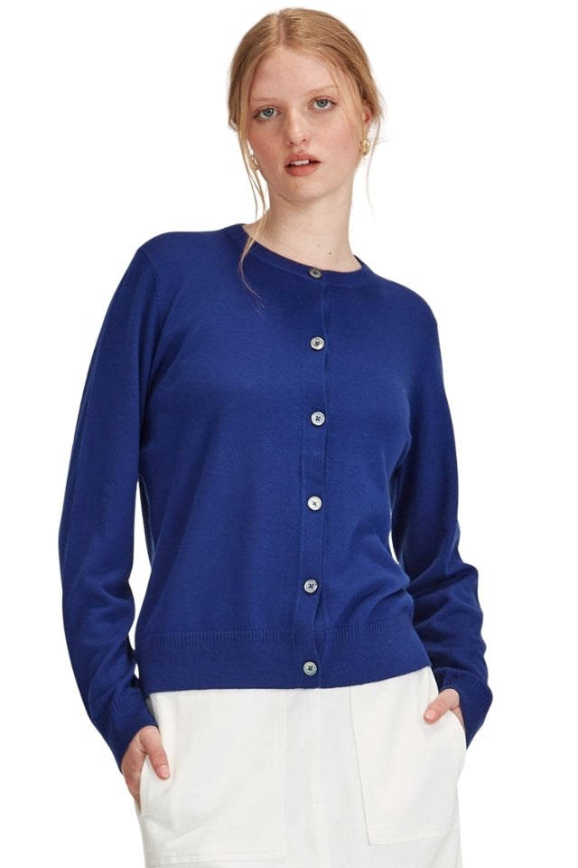 Felicity Merino Cardigan - Cobalt