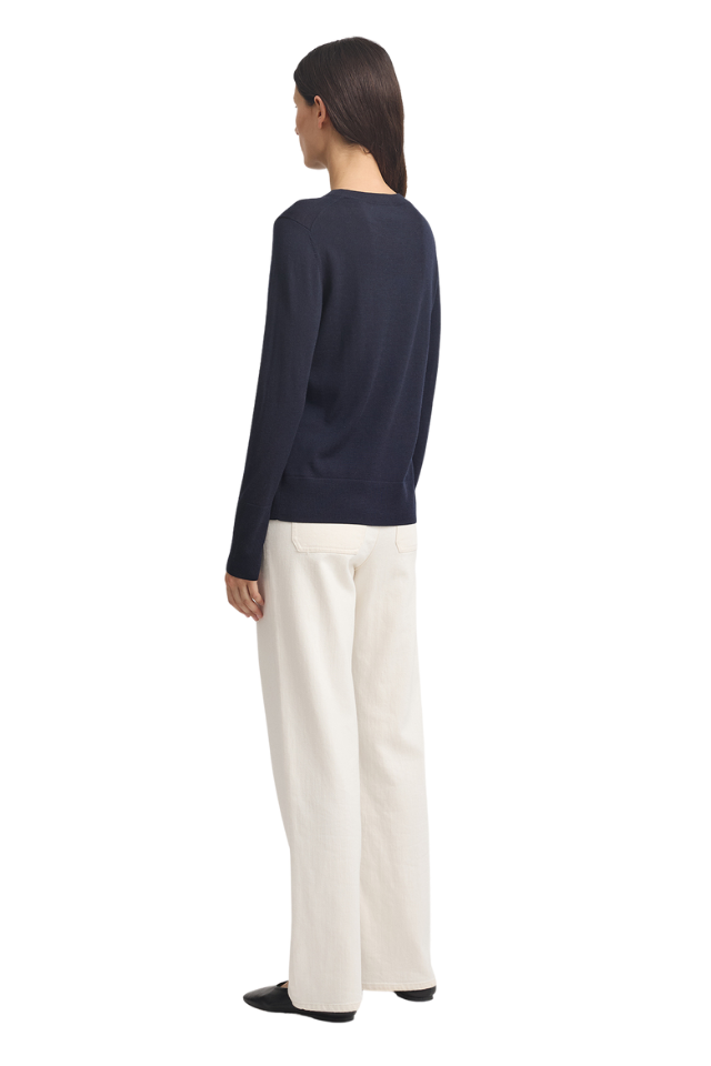 Fine Merino Crew - French Navy