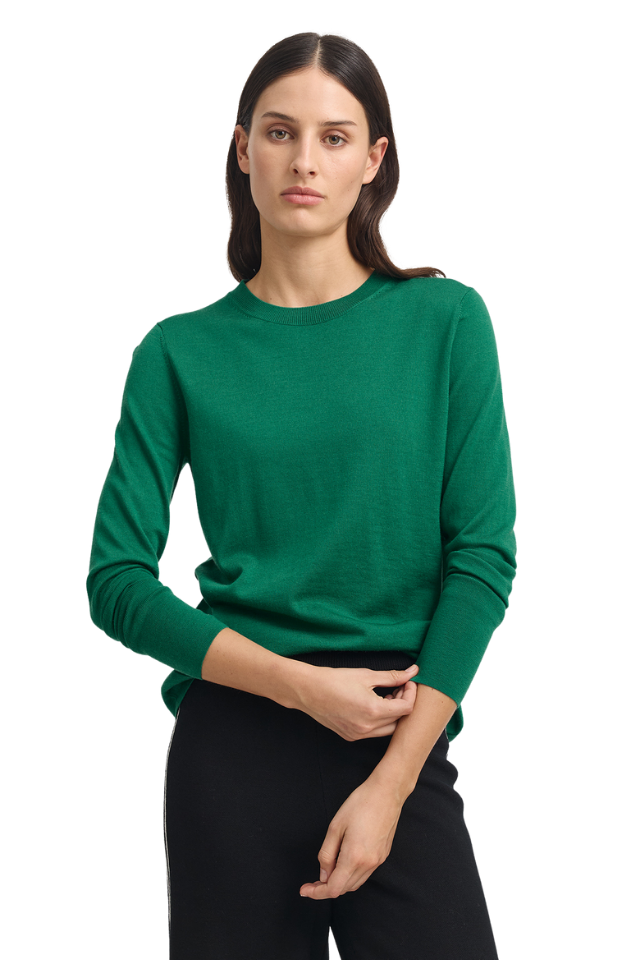 Fine Merino Crew - Lush Green