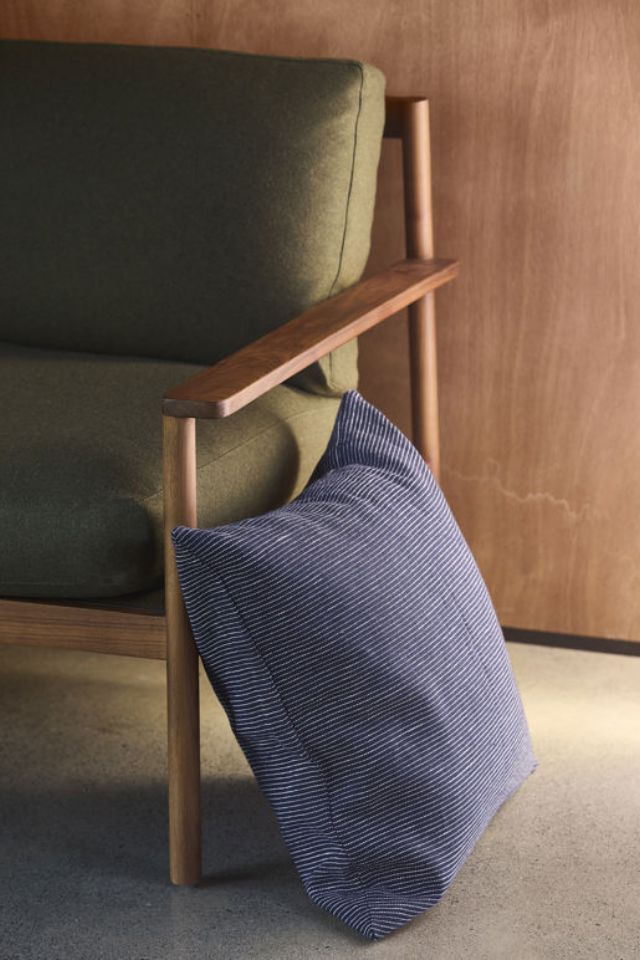 Fine Striped Linen Cushion Cover - Night