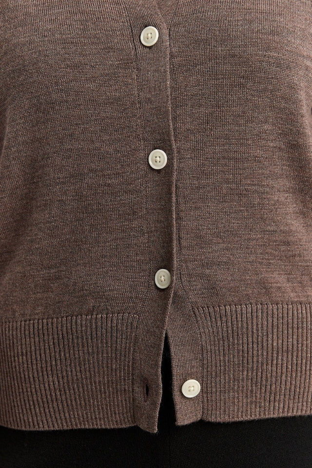 Fine Knit Cardigan - Mocha