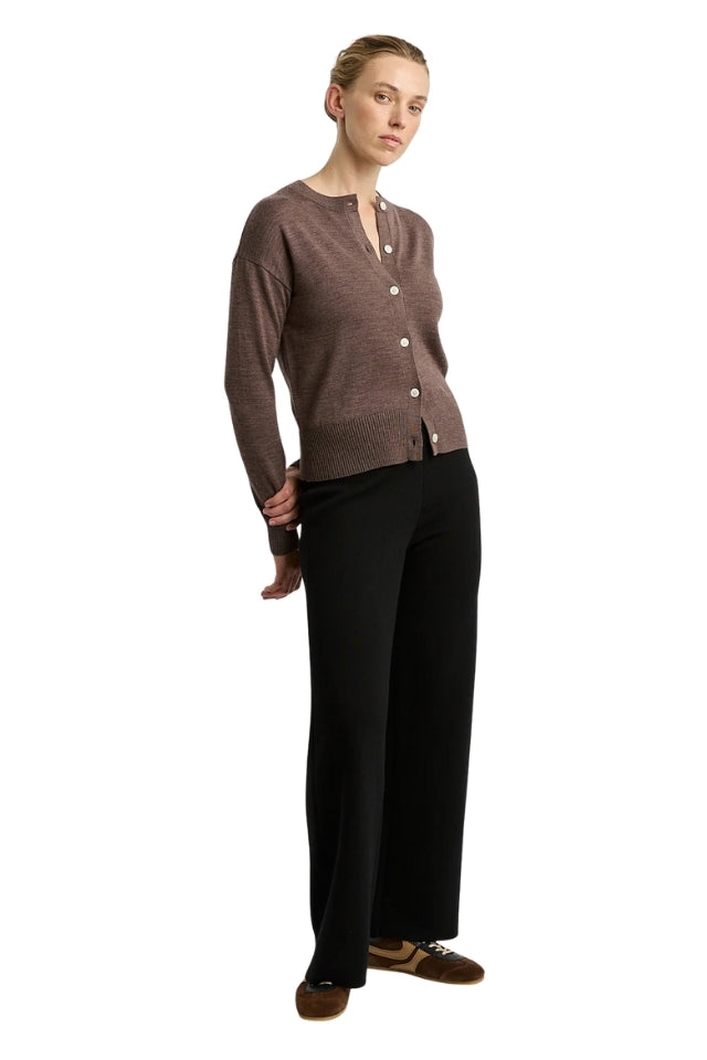 Fine Knit Cardigan - Mocha