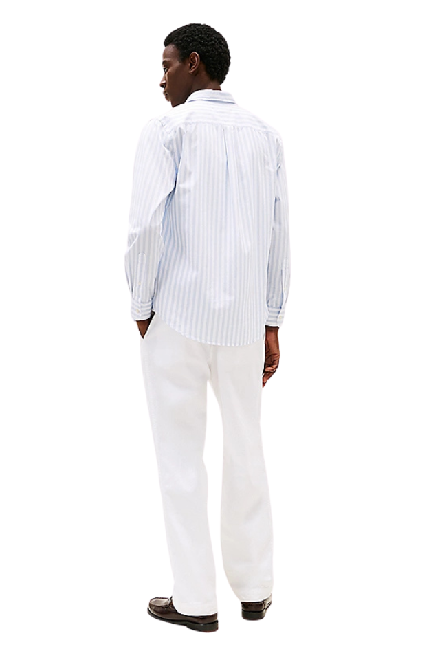 Flex Regular Fit Stripe Shirt - Sweet Blue/Optic White