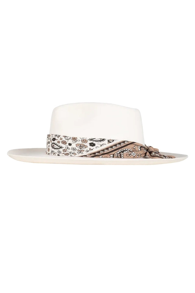 Goulburn Wide Brim Fedora - White