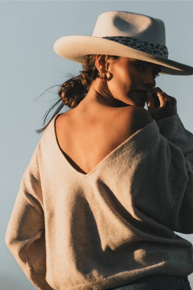 Goulburn Wide Brim Fedora - White