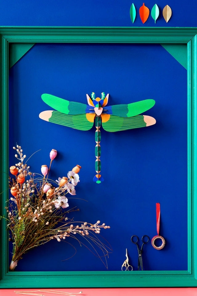 Wall Art Butterflies - Green Dragonfly