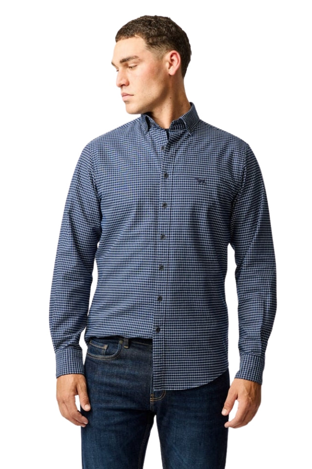 Gunn Check Oxford 5 Sports Fit Shirt - Midnight