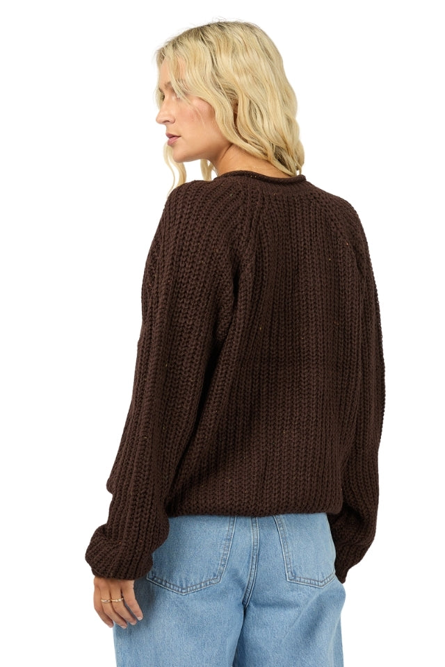 Hali V-Neck Knit - Brown