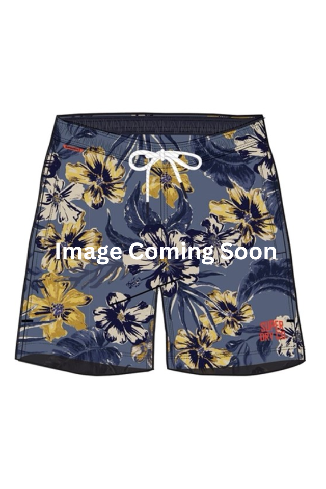 Hawaiian Print 17 Swim Short - Tropical Blues