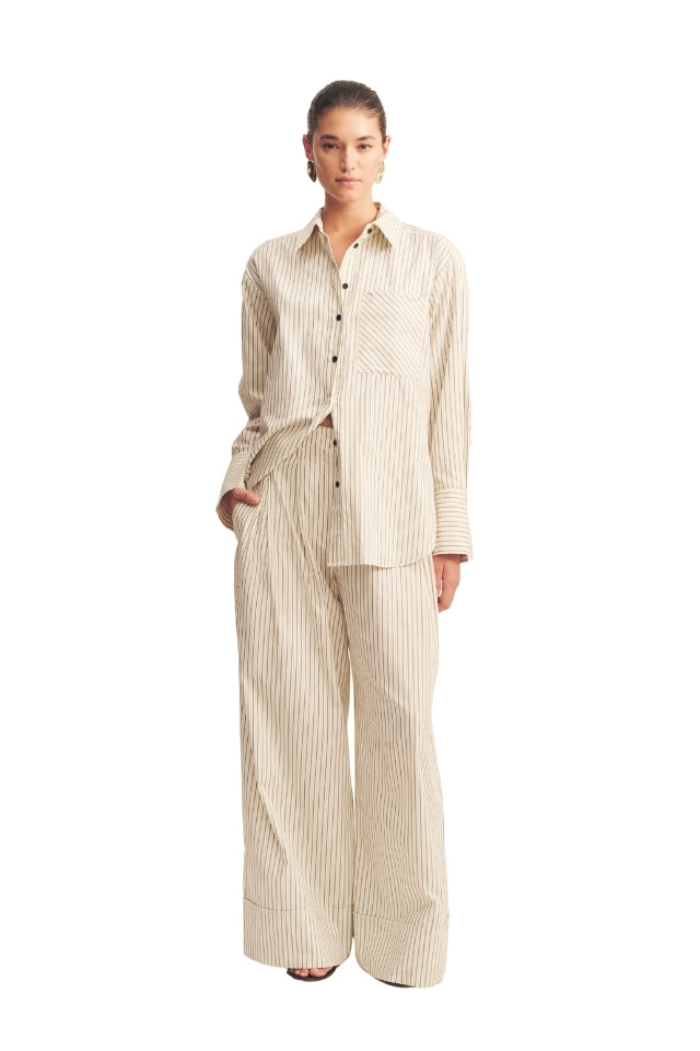 Hudson Shirt - Blanc Pinstripe