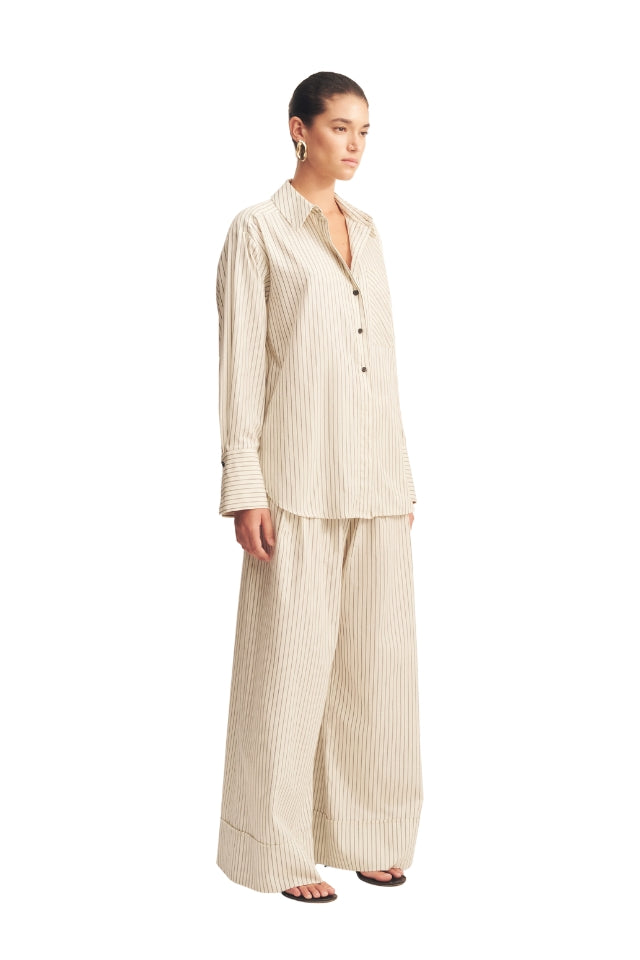 Hudson Shirt - Blanc Pinstripe