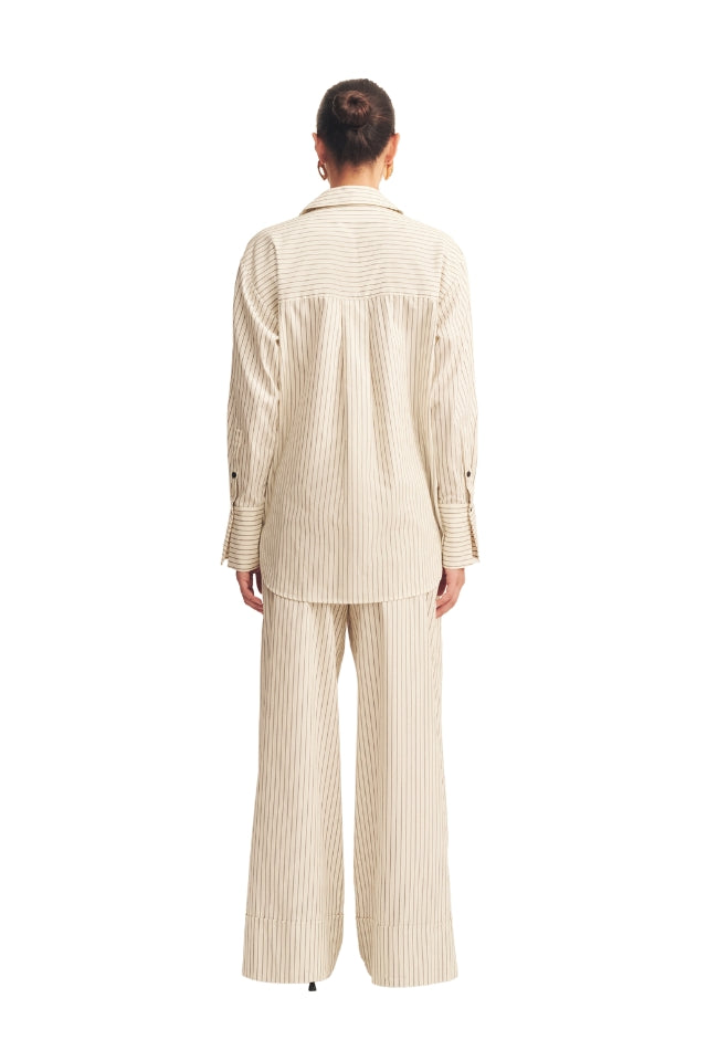 Hudson Shirt - Blanc Pinstripe