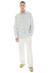 Huffer MSH33S3605 Oxford LS Shirt Emerald White