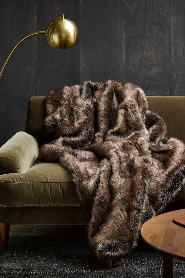 Heirloom Faux Fur Standard Throw - Husky