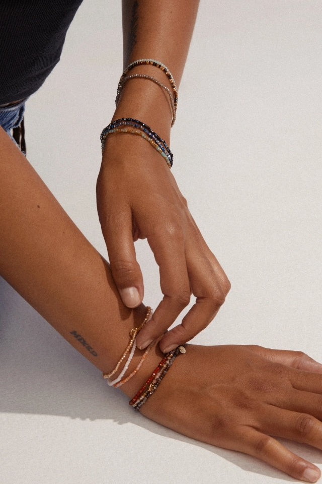 Indie Bracelet - Gold Plated/Silver Plated - Brown Mix