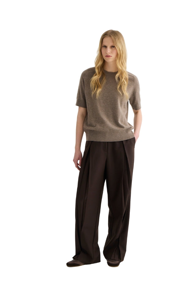 Jasper Short Sleeve Crewneck - Cocoa Marle