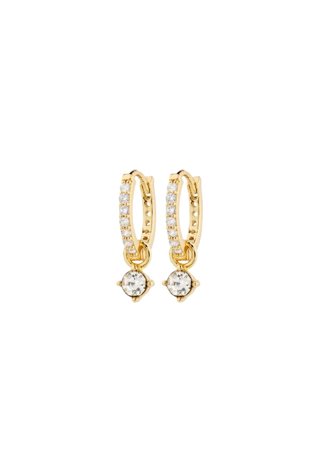 Joa Recycled Crystal Hoop Earrings - Gold Plated