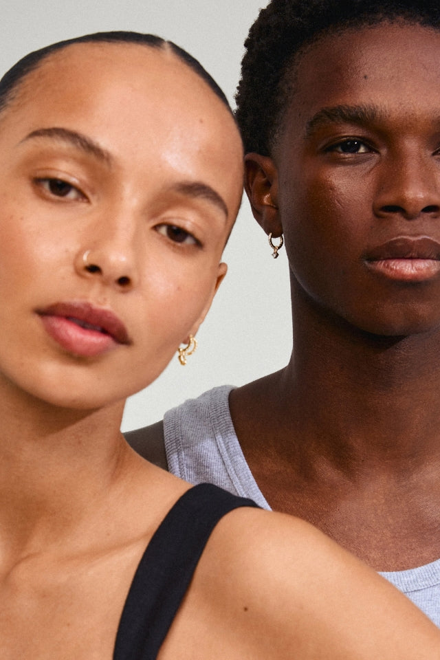 Joa Recycled Crystal Hoop Earrings - Gold Plated