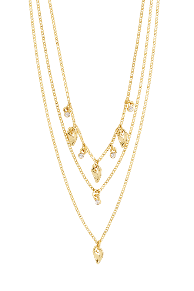 Jules Recycled Gold Plated Necklace - Crystal
