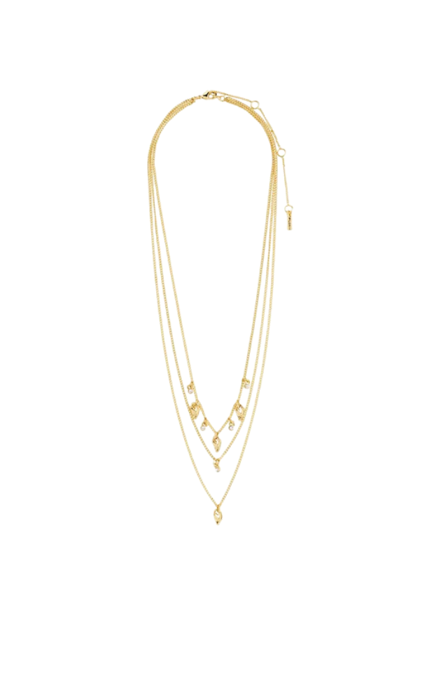 Jules Recycled Gold Plated Necklace - Crystal