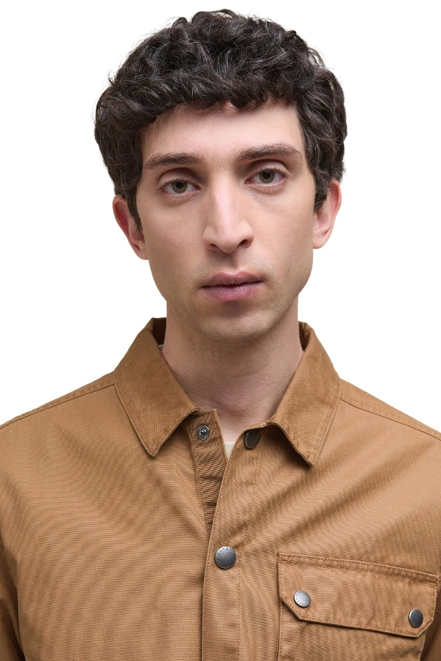 Kippford Regular Canvas Overshirt - Bronze Brown