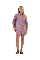 LMD025 LMND Chiara Shirt Multi Stripe Pink Violet