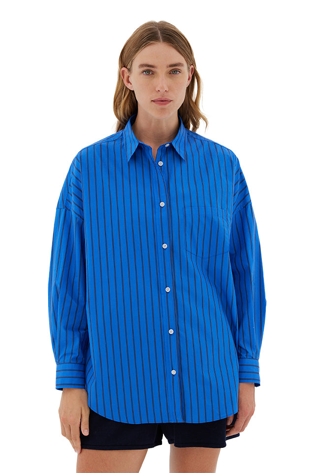 LMD034 LMND Chiara Shirt Stripe Ink Blue