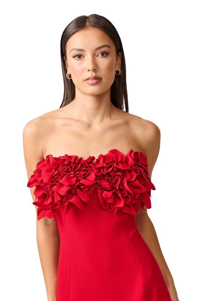 Lila Midi Dress - Crimson