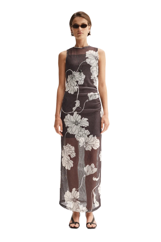 Lilian Maxi Dress - Chocolate Floral Print