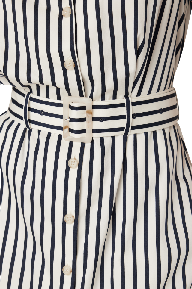 Lina Stripe Shirt Dress - Navy Stripe