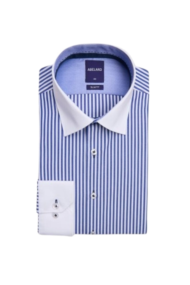 Londres Stripe Slim Fit Shirt - Navy/White