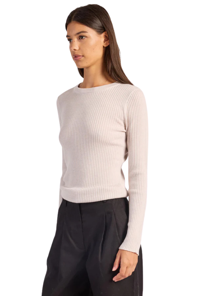 Isle Merino Crew - Light Silver