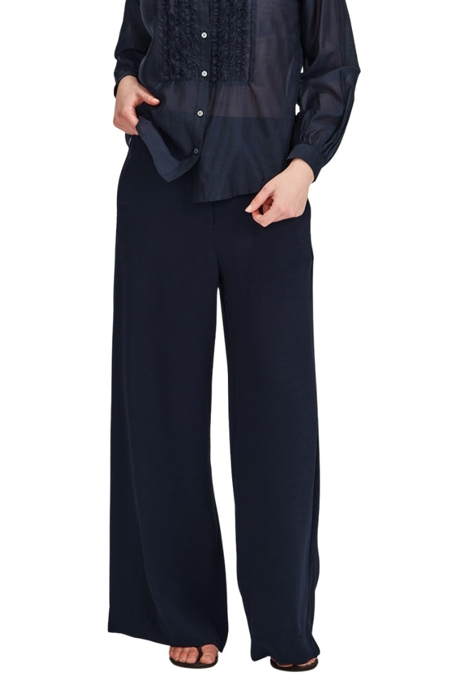 Luca Wide Leg Pant - Navy