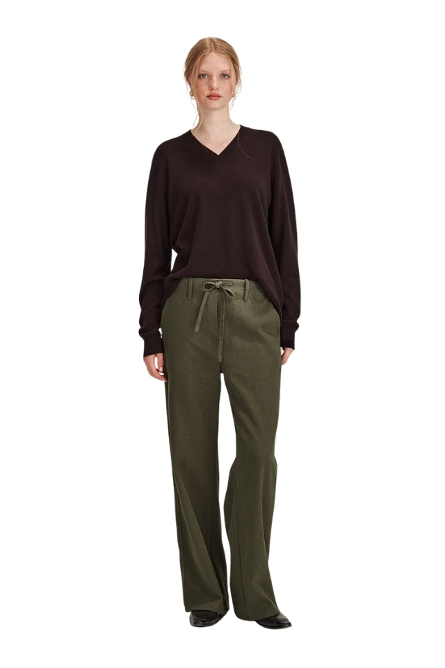 Lucy Cashmere V Neck - Cocoa