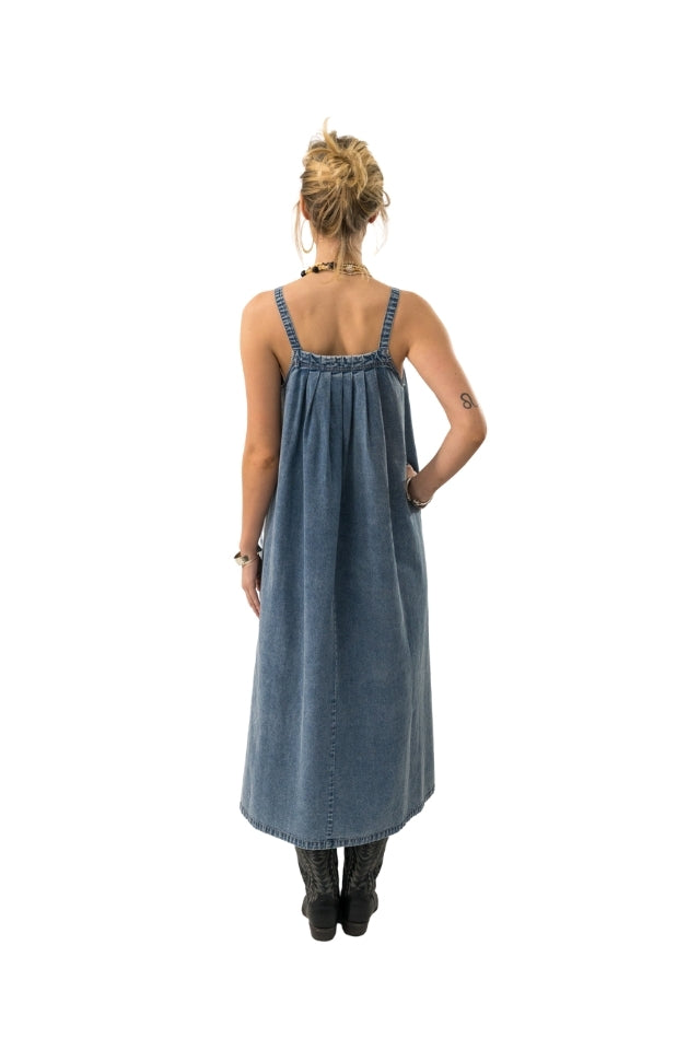 Lungo Maxi Dress - Washed Denim
