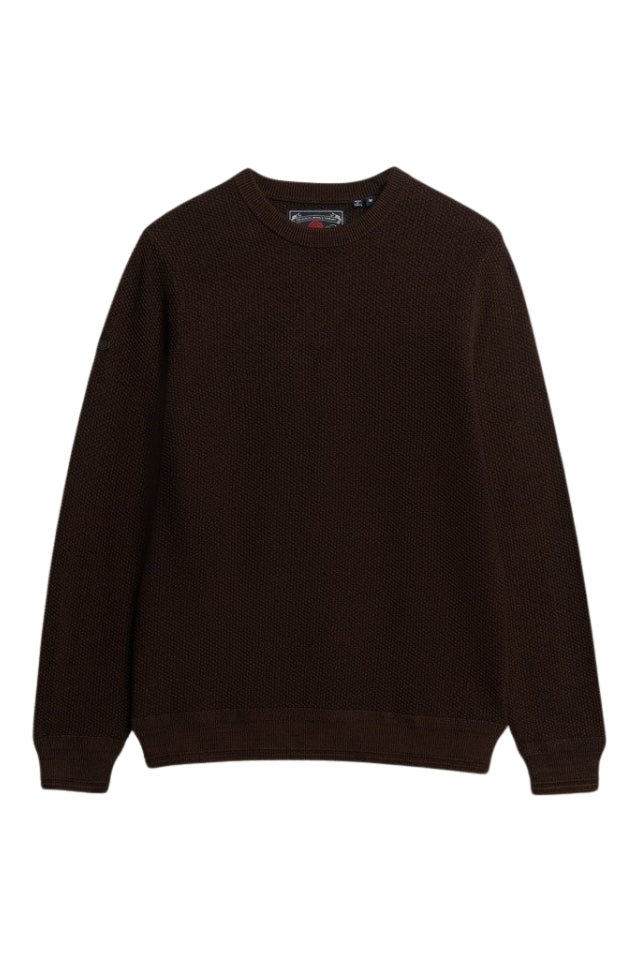 Lw Cotton Texture Jumper - Dark Brown/Black