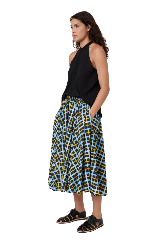 Motion Skirt - Neon Tartan