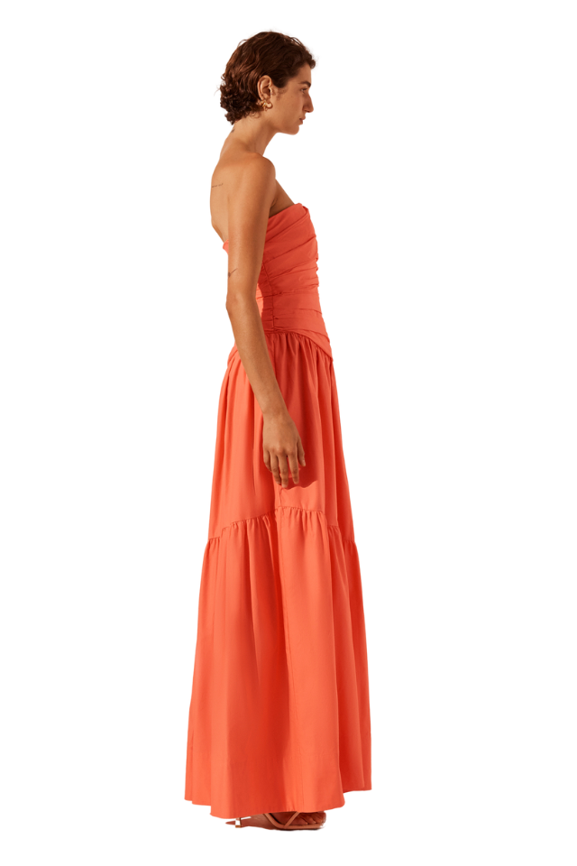 Maiori Strapless Tiered Maxi Dress