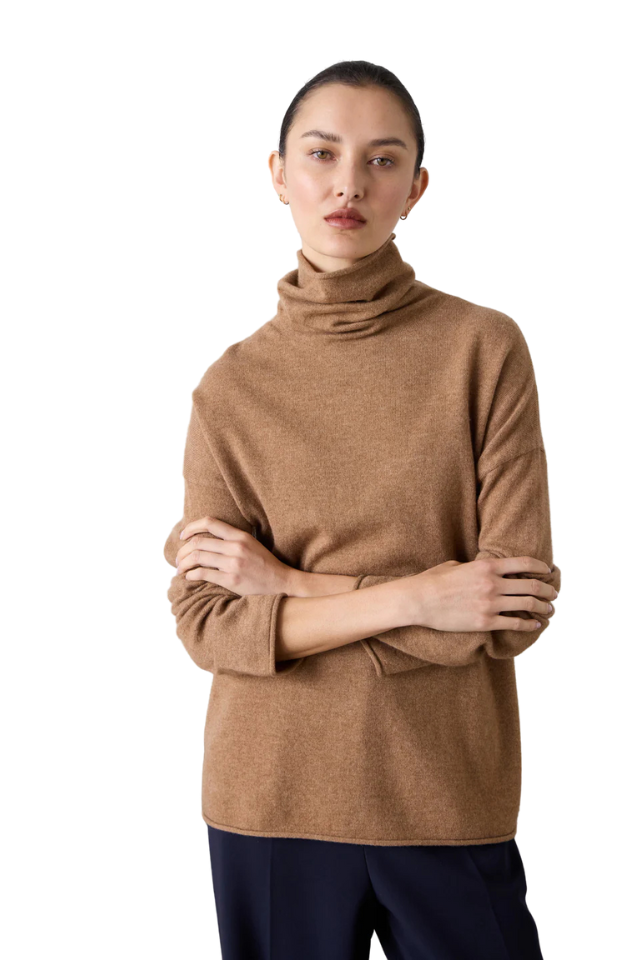 Laing Mara Cashmere Funnel Neck - Cocoa Marle