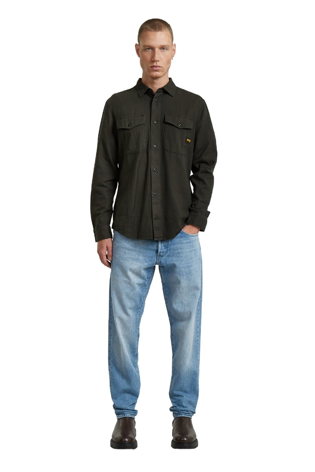 Marine Slim Shirt Long Sleeve - Asfalt Gd