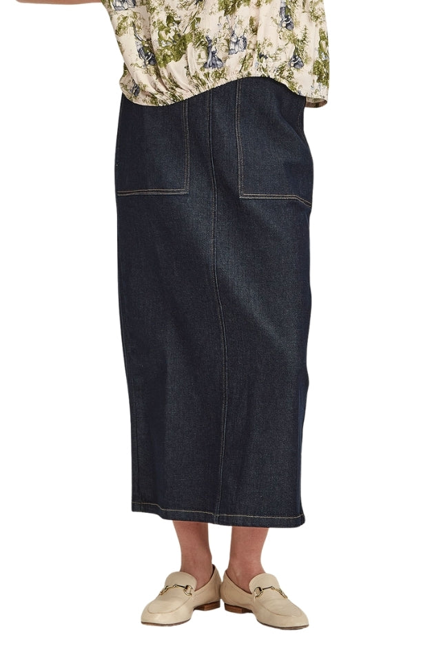 Martine Denim Skirt - Dark Wash