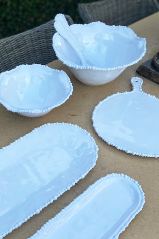 Pearl Melamine Platter Round - Handle