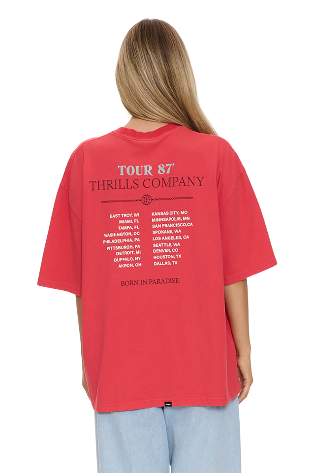 Metal And Dust Oversized Tee - Flame Red