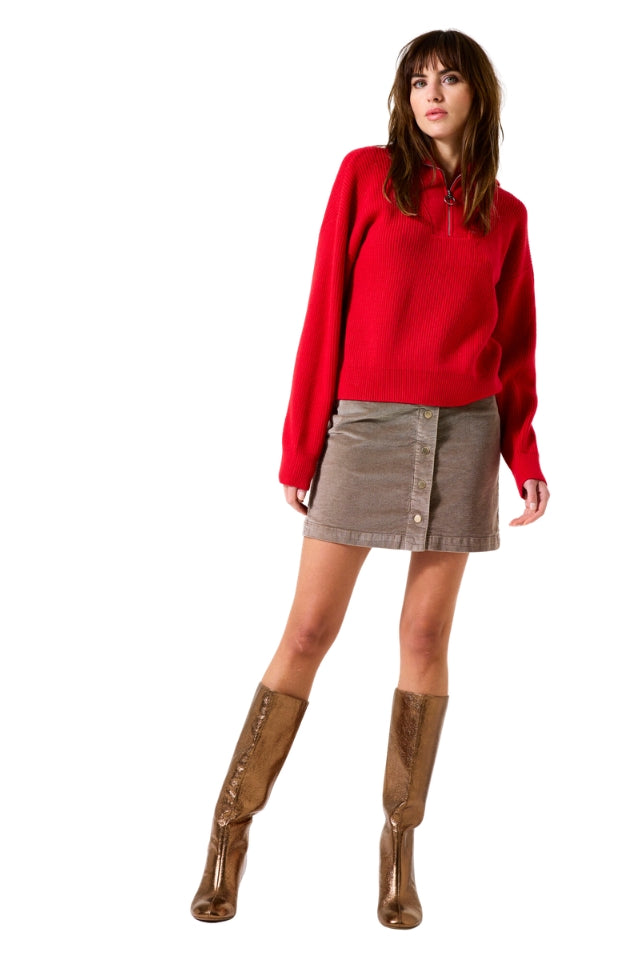 Mini Cord Skirt - Taupe