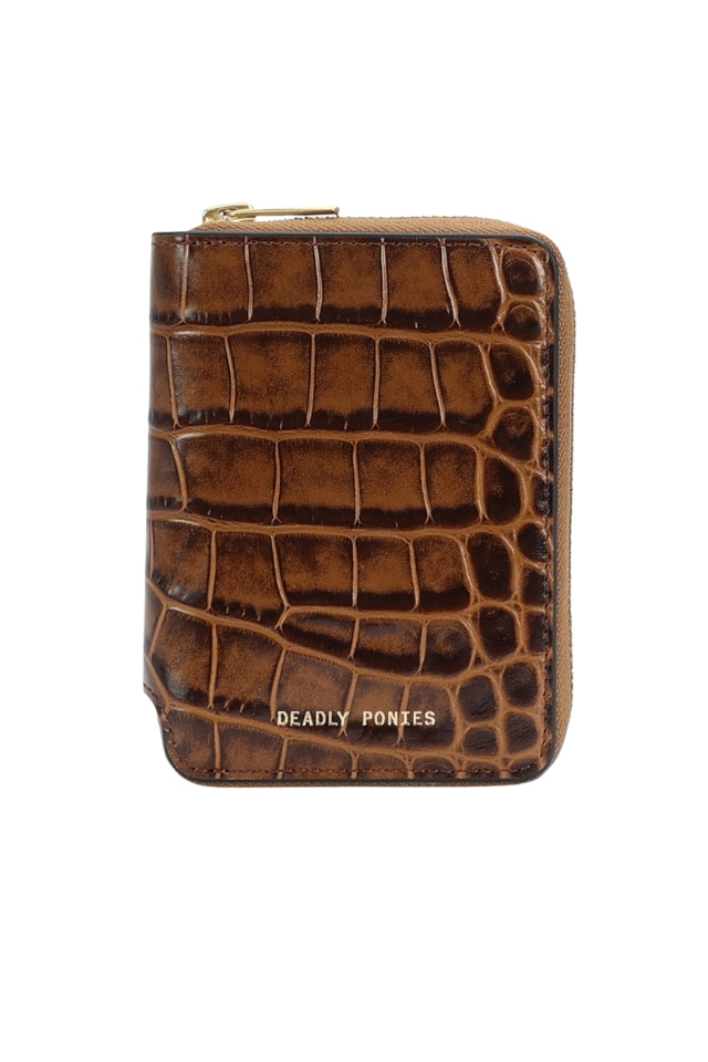 Mini Wallet - Toffee Croc