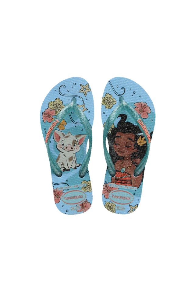 Kids Slim Princess Jandals - Moana