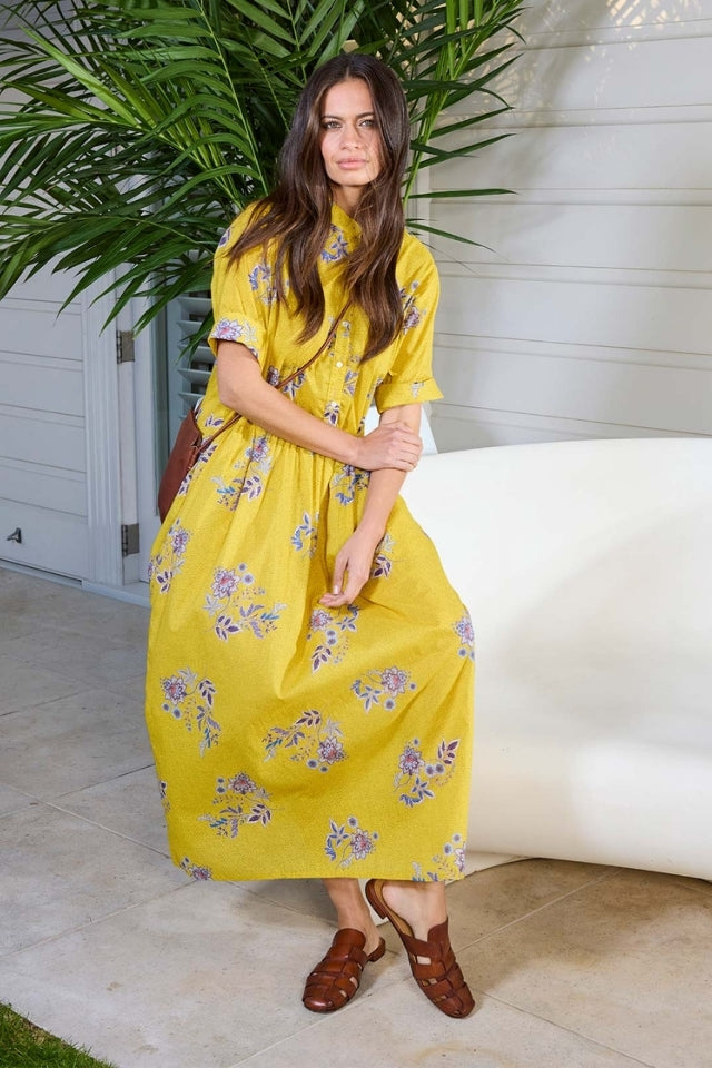 Monica Dress - Yellow Print